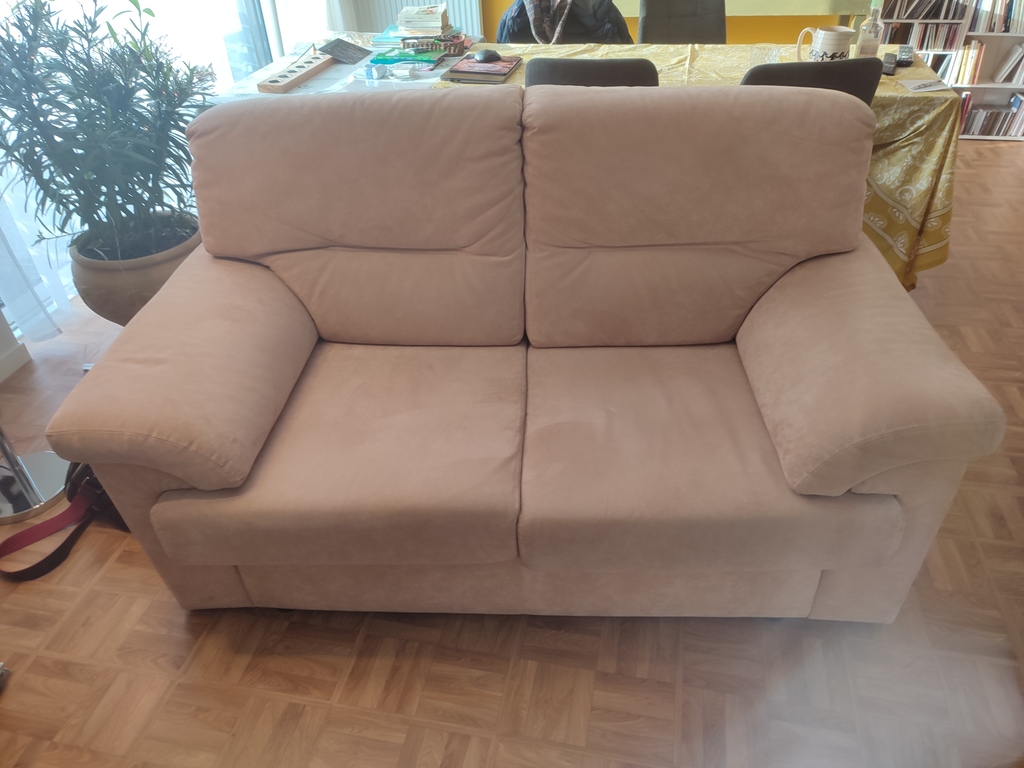 Canap� beige 2 places tissu 180 Bihorel (76)