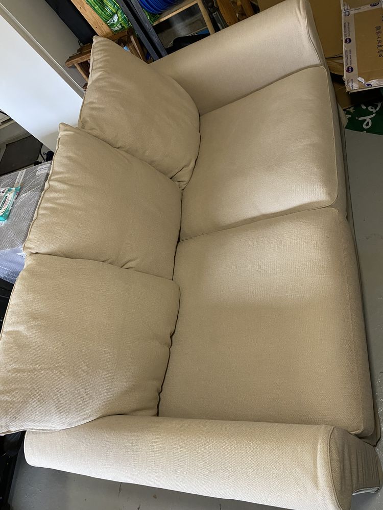 Canape beige tissu 3 places 150 Marolles-en-Brie (94)