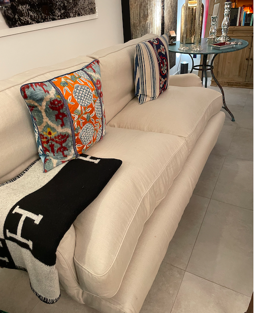 Canap� en lin beige 600 Boulouris (83)