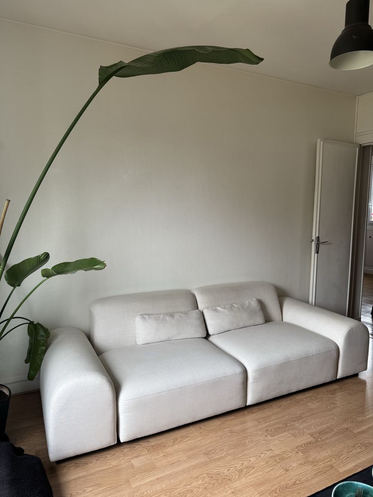 canap� blanc cass� modulable tissu 3 places DecoInParis 600 Paris 11 (75)