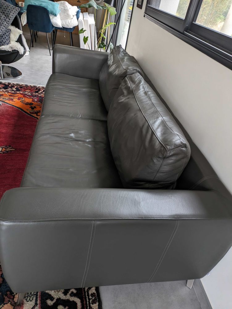 Canap� Boconcept cuir gris tr�s bon �tat 590 Rez� (44)