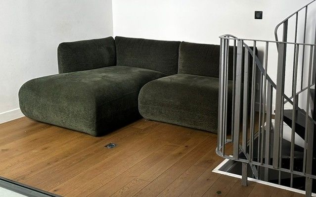 CANAPE (chauffeuse et m�ridienne) velours vert c�tel� TBE 1000 Conflans-Sainte-Honorine (78)