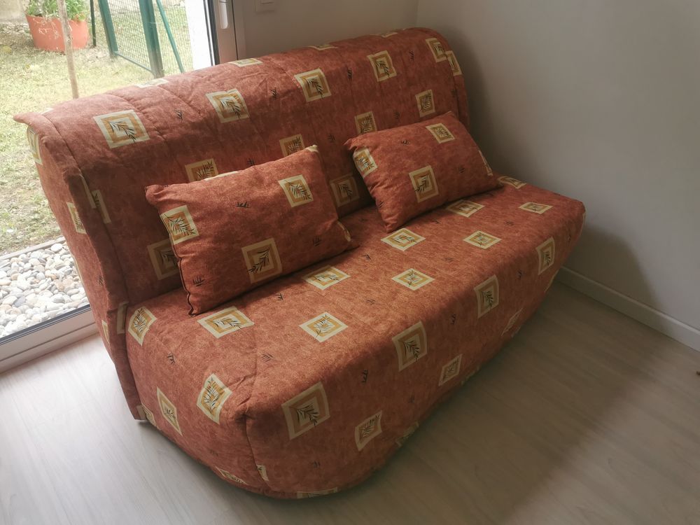 Canap�-lit clic clac avec housse et coussins 75 Bordeaux (33)