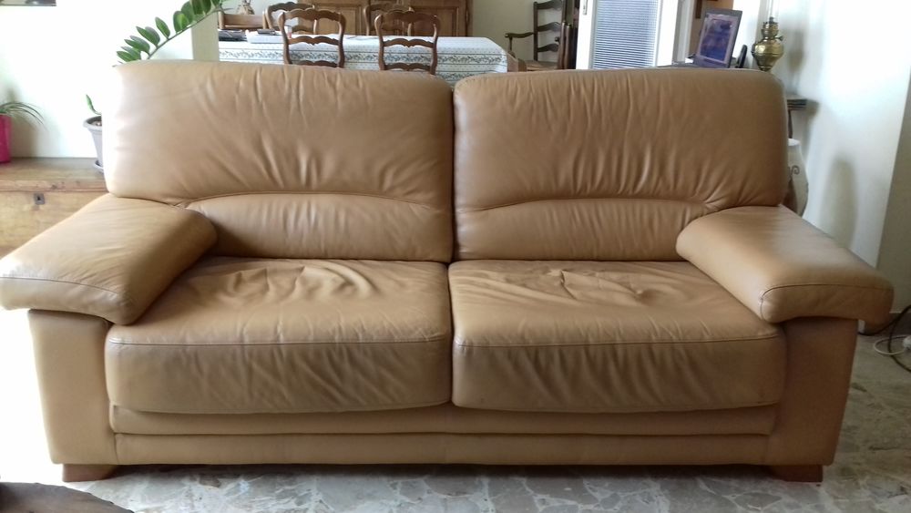Canap� convertible cuir et fauteuil fixe. 250 Cannes (06)