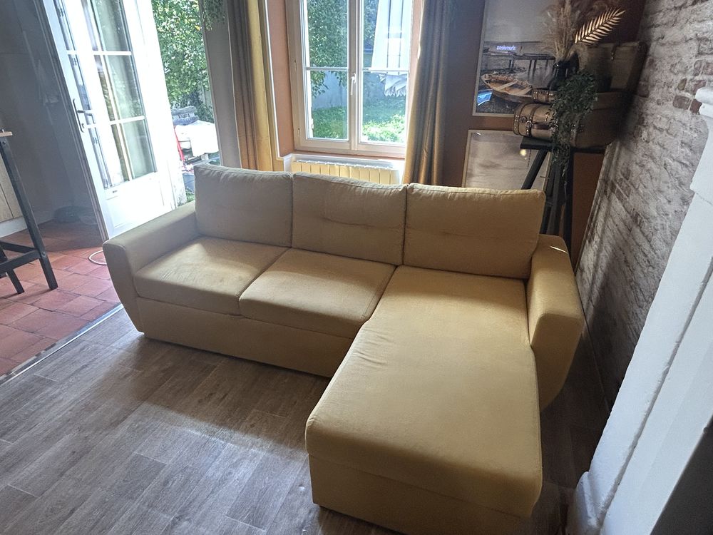 Canap� convertible jaune moutarde 400 Noyant (49)
