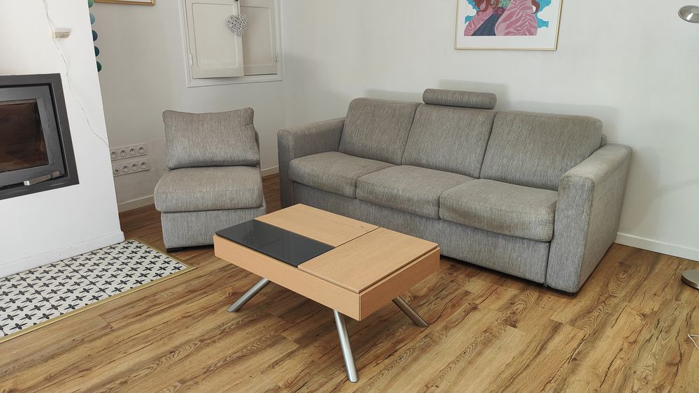 Canap� convertible � latte avec sa chauffeuse 1250 Biol (38)