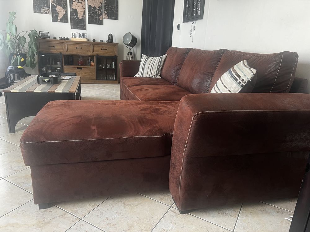 Canap� convertible m�ridienne r�versible Casablanca marron 800 �couflant (49)