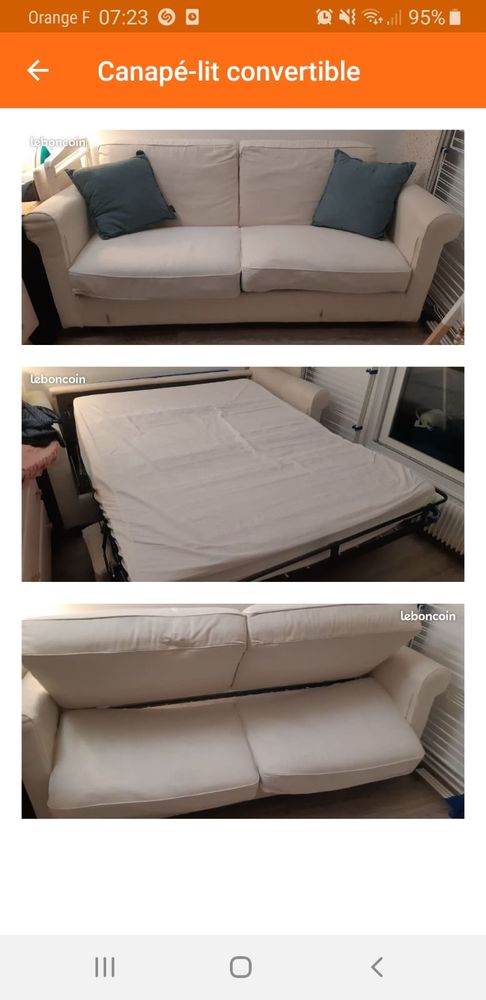 Canap� convertible 2 places �cru 130 Puteaux (92)