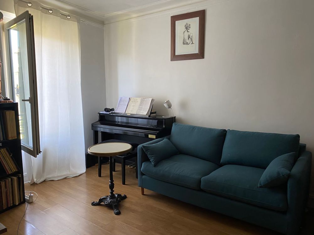 Canap� convertible 3 places bleu p�trole, matelas 10 cm JULI 500 Paris 11 (75)