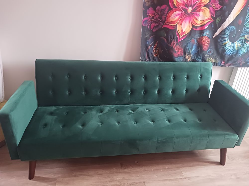 Canap� lit convertible 3 places,canap� �l�gant en tissu vert 150 Paris 17 (75)