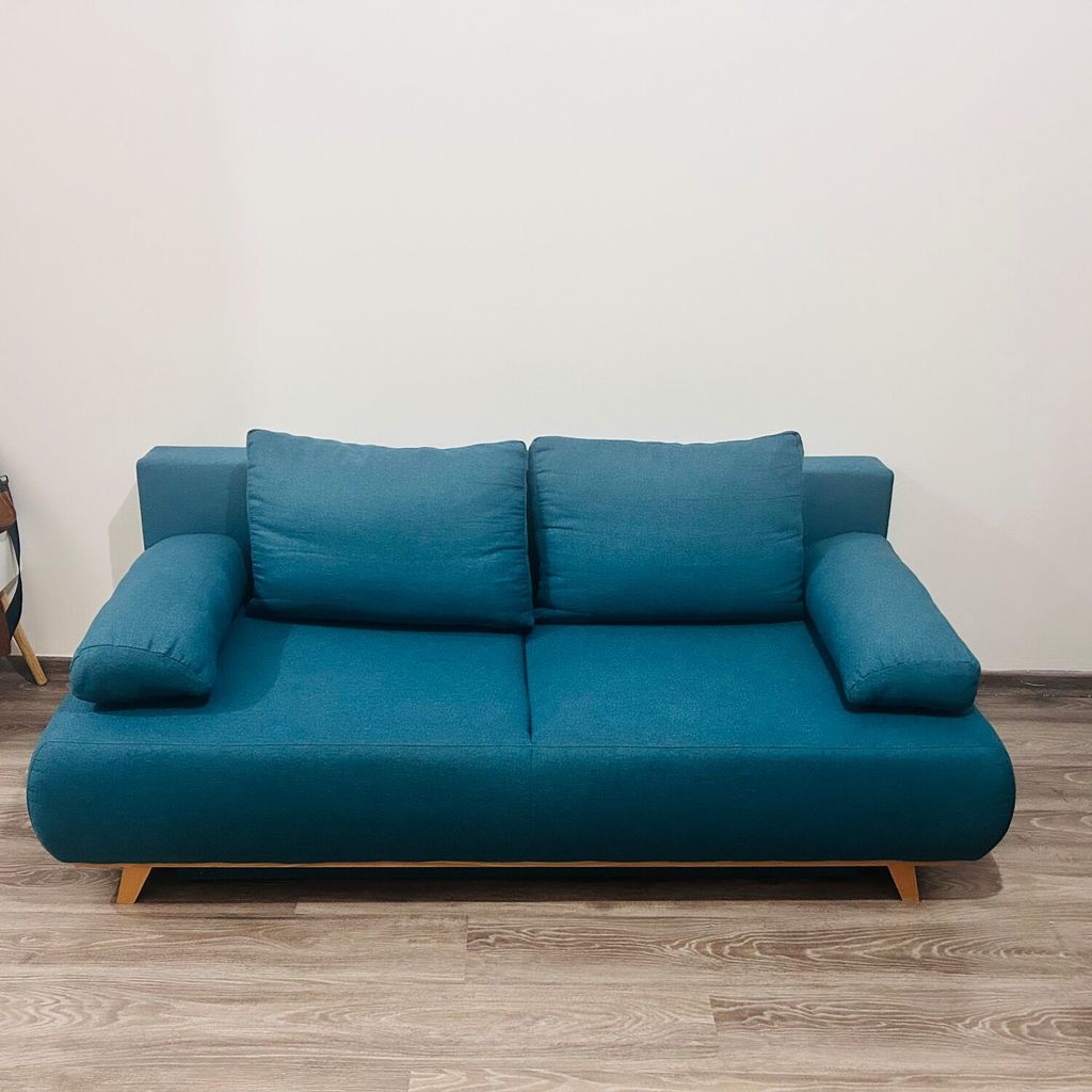 Canap� convertible 3 places tissu bleu canard 200 Herblay (95)