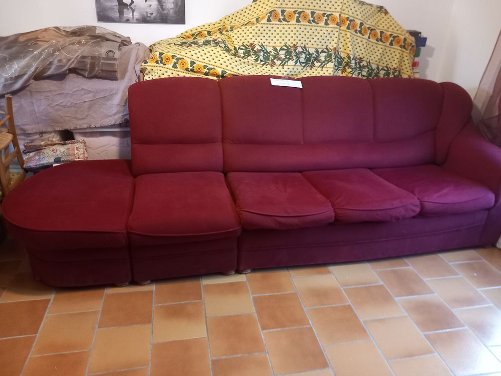 Canap� convertible tissu rouge bordeau 95 Villers-Saint-Paul (60)
