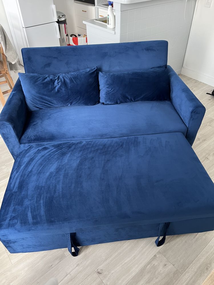 Canap� convertible velour bleu 450 Paris 12 (75)