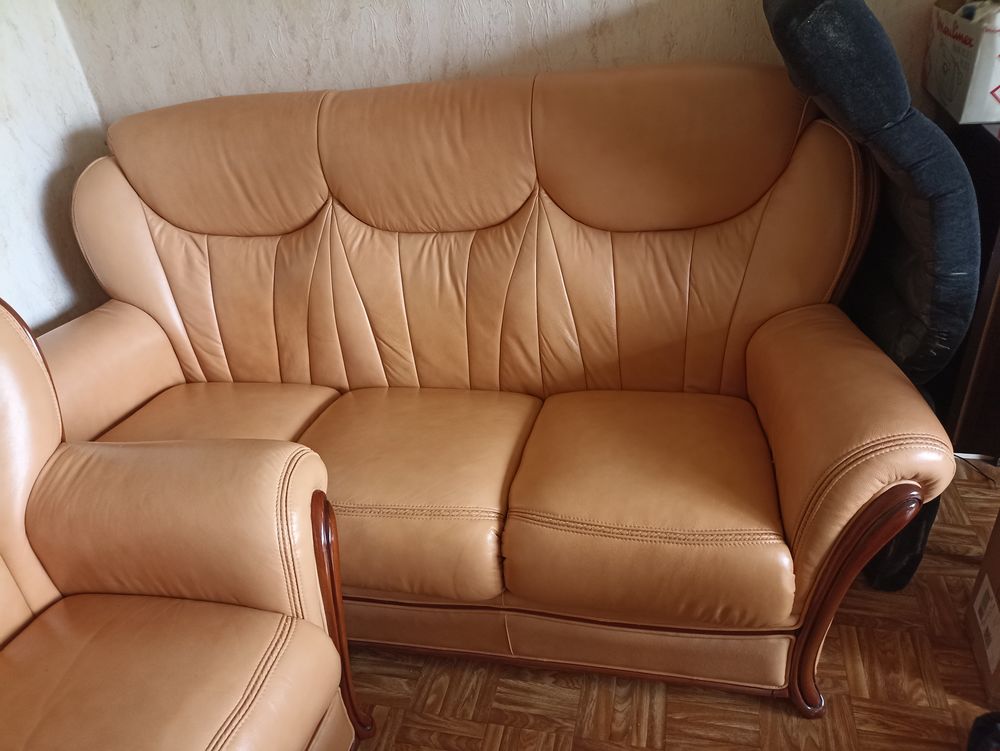 canapé en cuir avec son fauteuil 0 Avrillé (49)