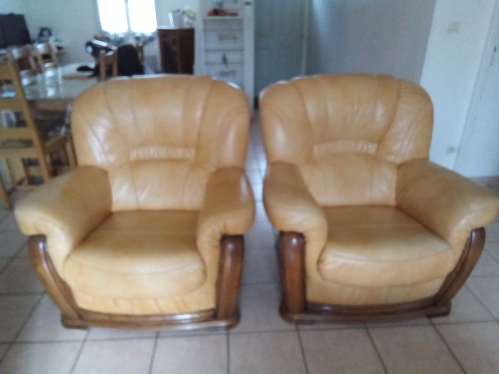 canap� en cuir avec ses 2 fauteuils 200 Luisant (28)