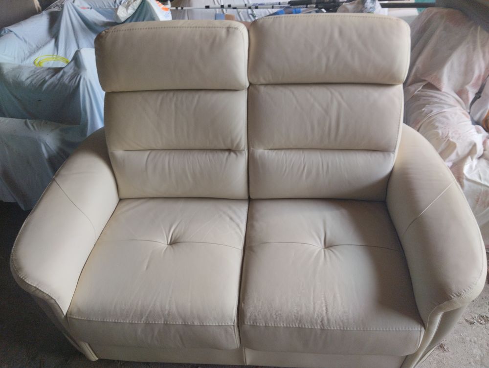 Canap� en cuir blanc 200 Macau (33)