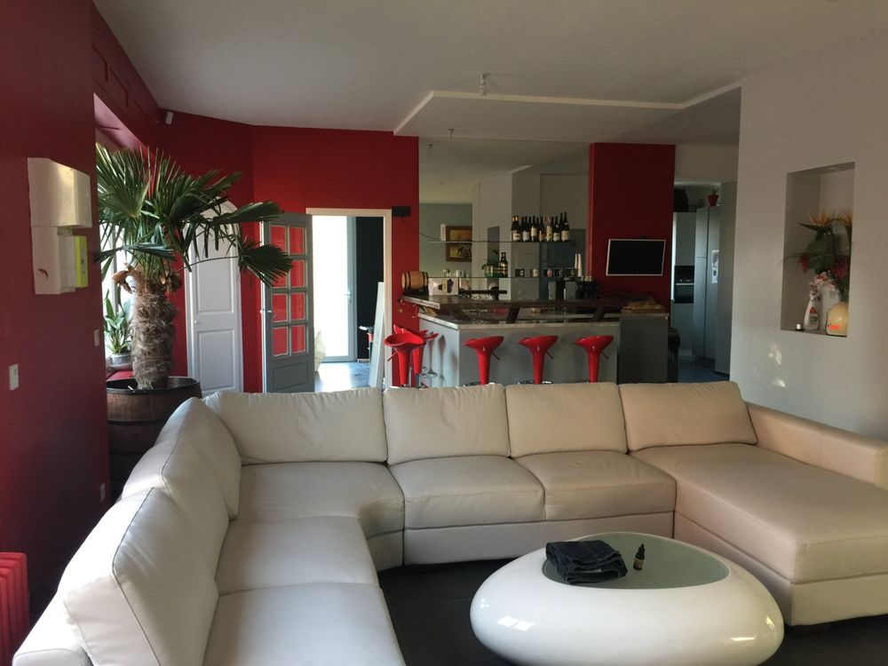 Canap� cuir blanc panoramique XL 8 places 1900 Caluire-et-Cuire (69)