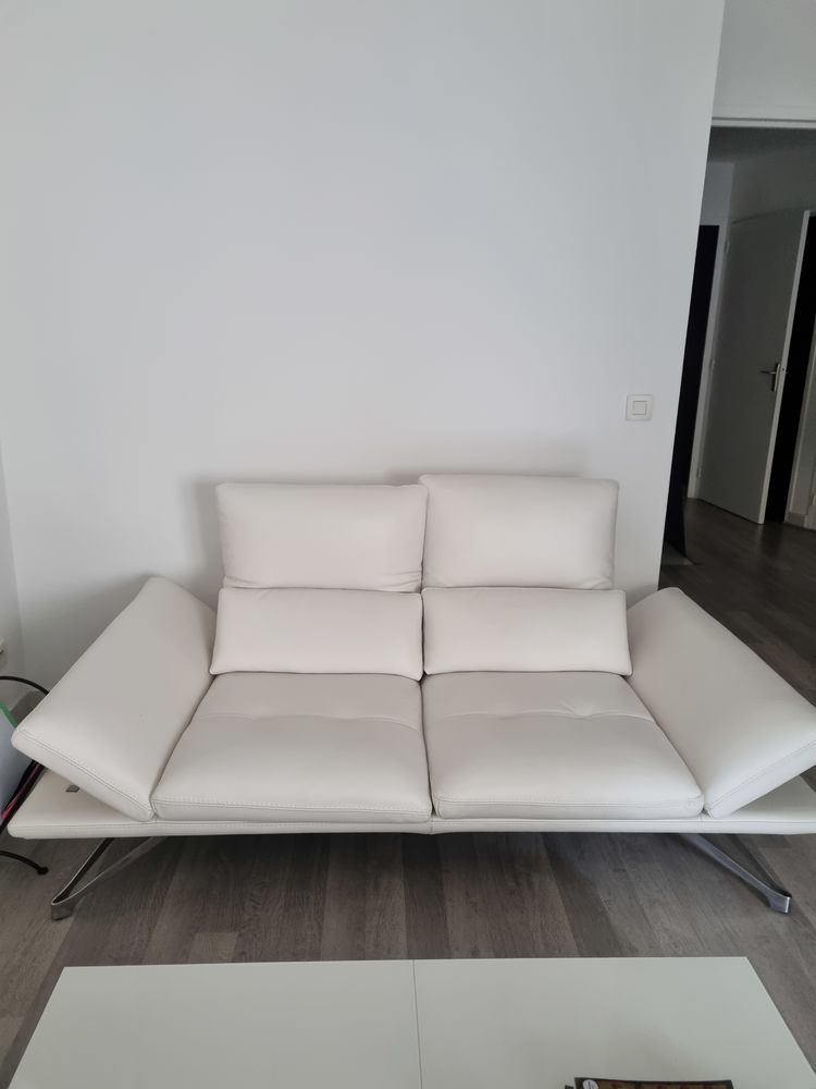 canap� cuir blanc vachette design italien 1100 Lyon 3 (69)