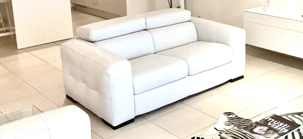 Canap� cuir blanc 2 places 500 Rexpo�de (59)