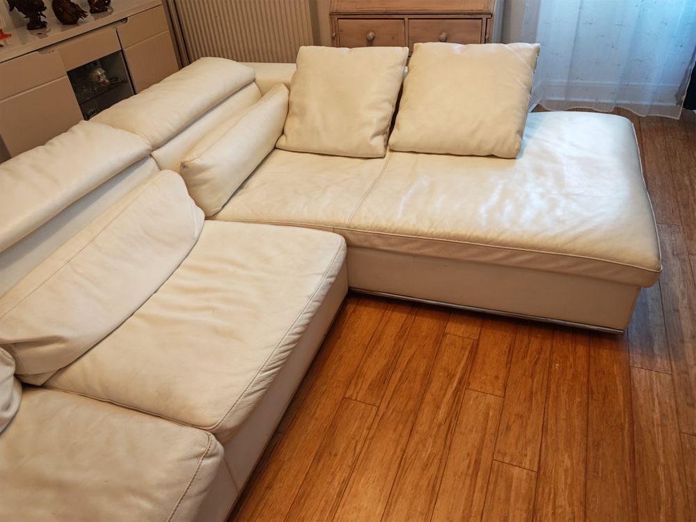 Canap� cuir blanc ROCHE BOBOIS 1500 Pringy (74)