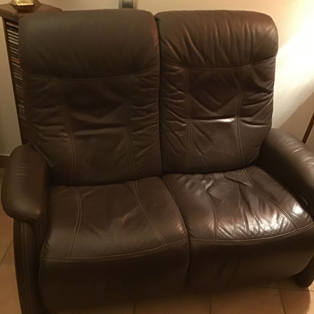 CANAP� CUIR 2 PL. CHOCOLAT 60 Vichy (03)