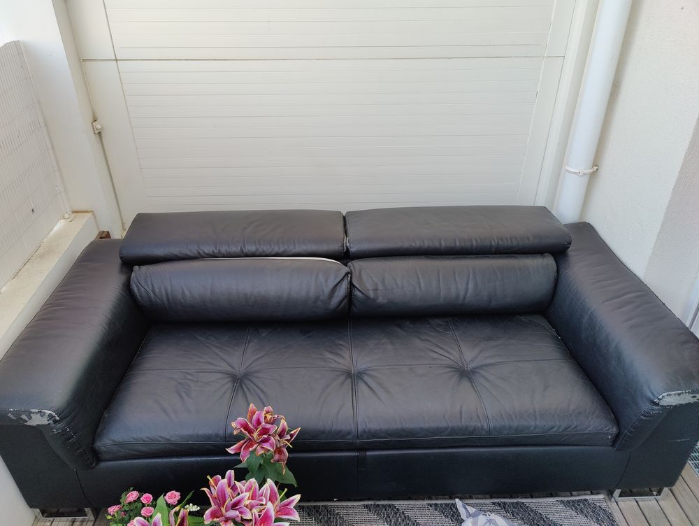 Canap� cuir convertible (lit) matelas �pais tr�s confortable 150 Marseille 8 (13)