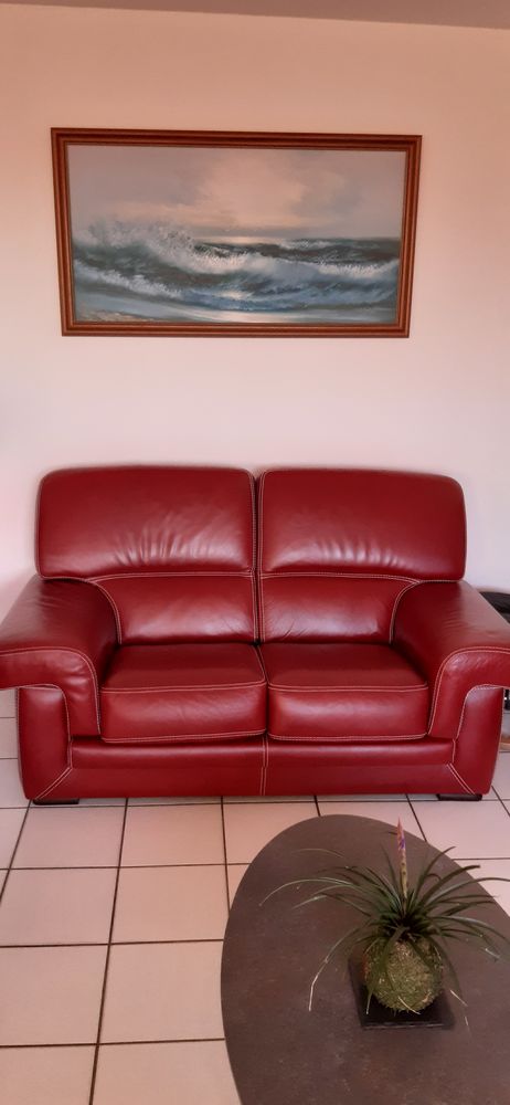 canap� cuir croute de buffle 150 Marennes (17)