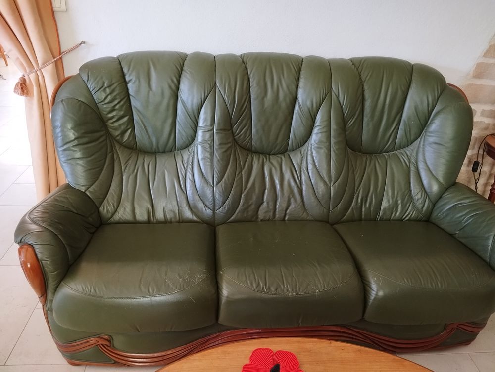 canap� en cuir et ses 2 fauteuils 0 Savenay (44)