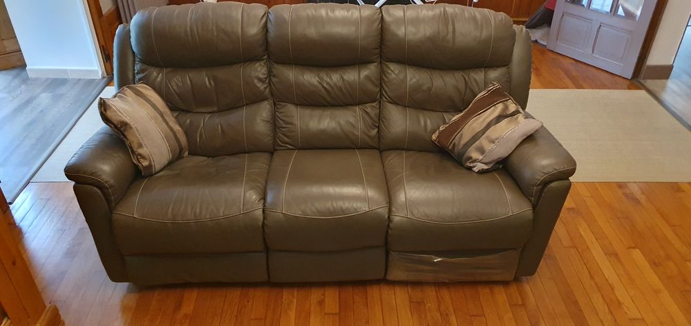 Canap� cuir + 2 fauteuils 4 relax 350 Noyon (60)