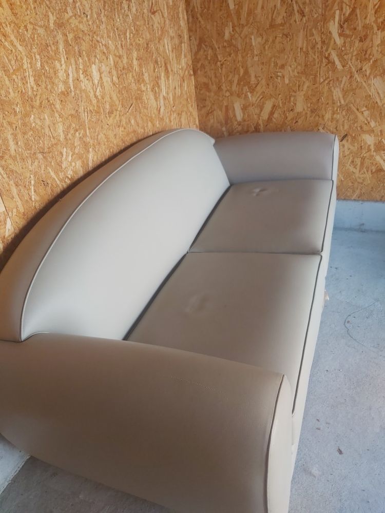 Canap� cuir gris taupe 380 Balan (01)