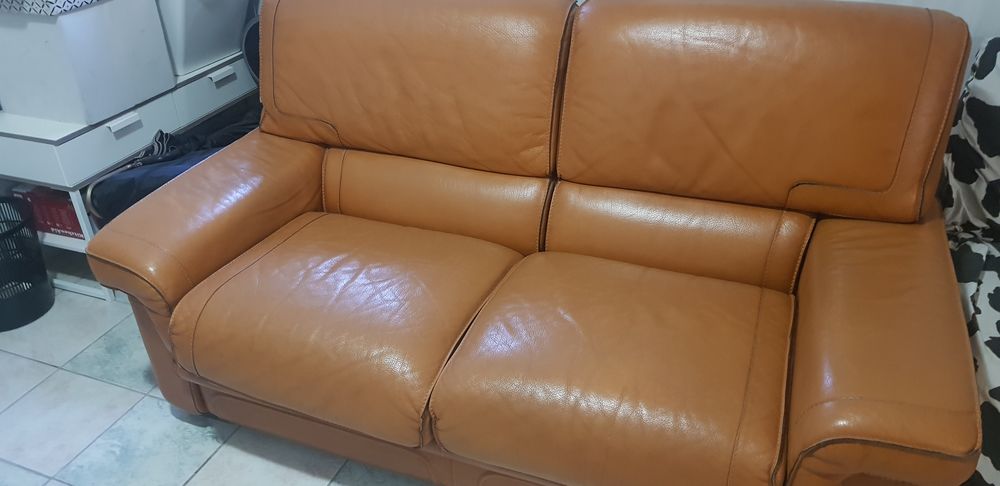 Canap� en cuir  marron 180 Grenay (38)