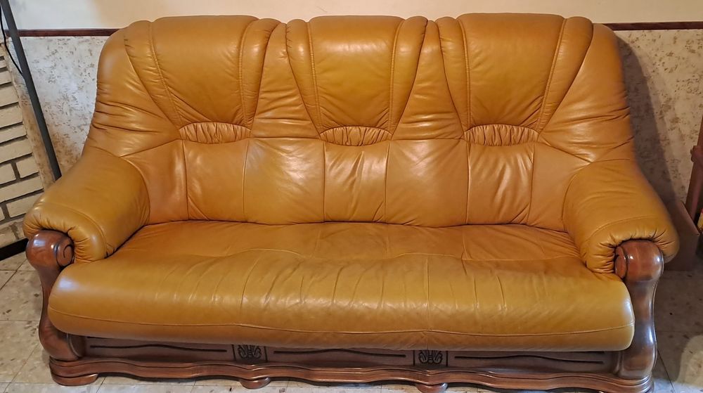 Canap� en cuir marron clair 0 Vitry-sur-Seine (94)