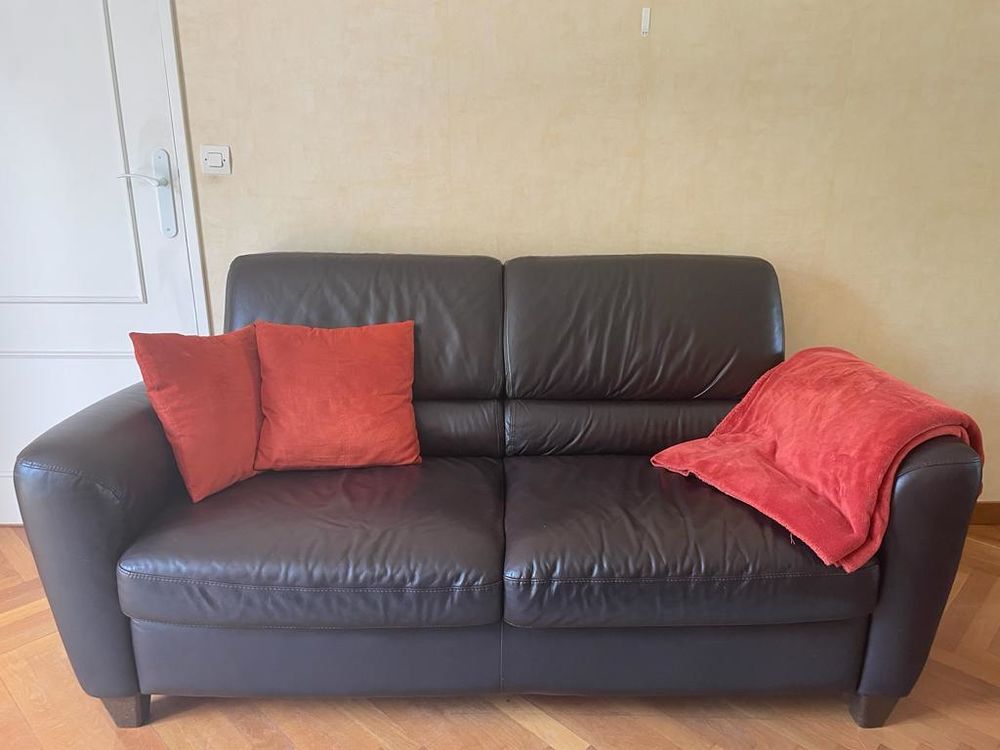 Canap� en cuir marron glac� 0 Rambouillet (78)
