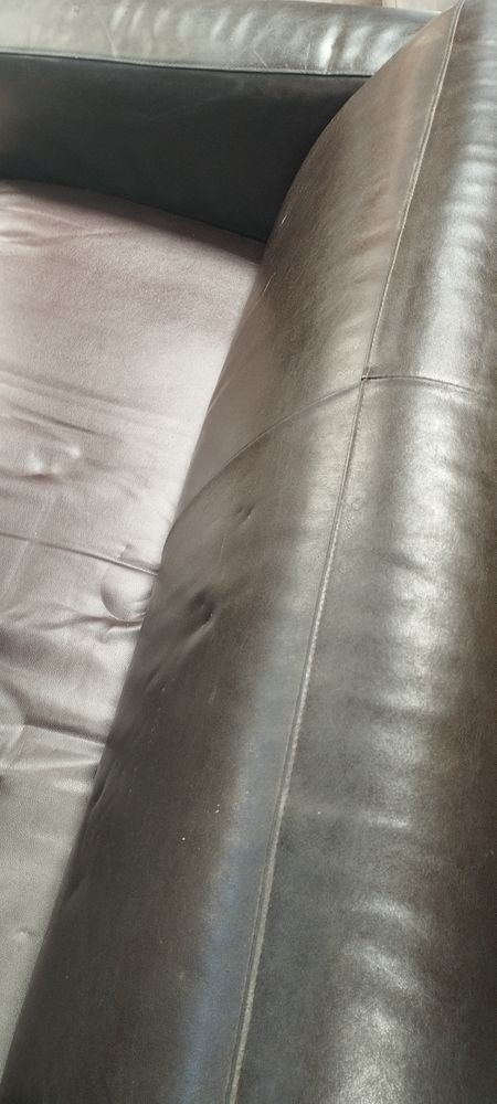 Canap� cuir marron 35 Gommegnies (59)