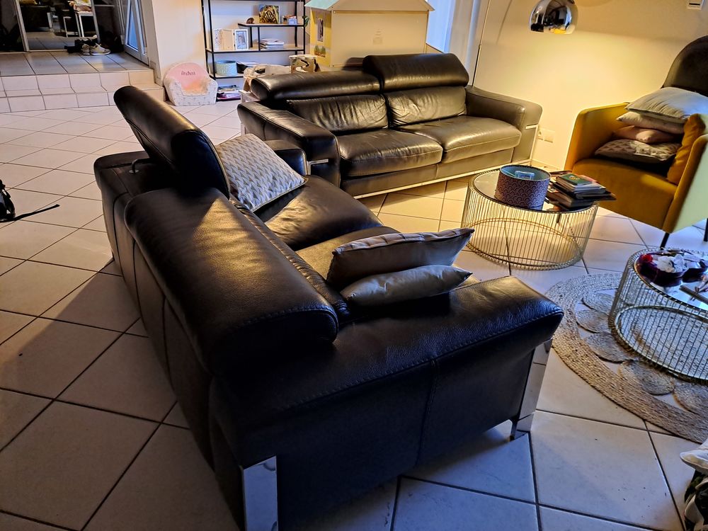 Canap� cuir moderne 500 Blanzat (63)