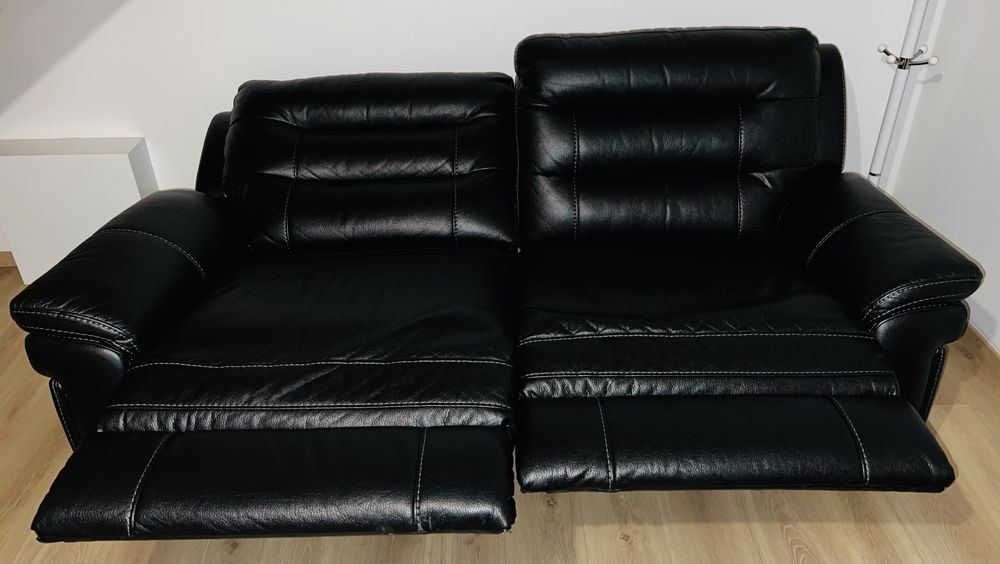 Canap� en cuir noir relax 350 Louvres (95)