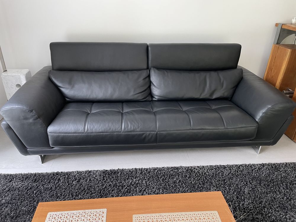 Canap� cuir noir 1600 Cahors (46)