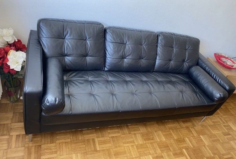 Canap� en cuir noir 450 Antony (92)