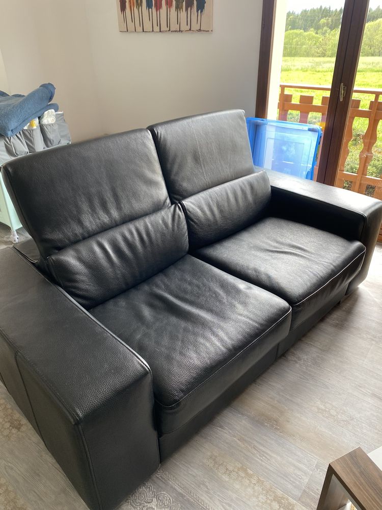 Canap� cuir noir 300 Copponex (74)