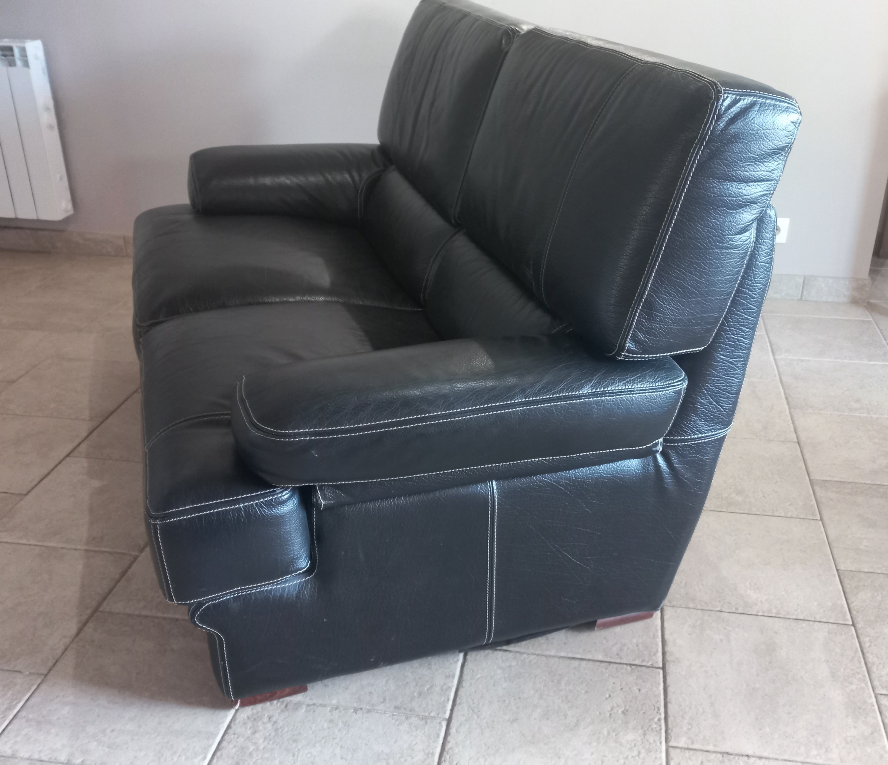Canap� cuir noir 90 Goupilli�res (78)