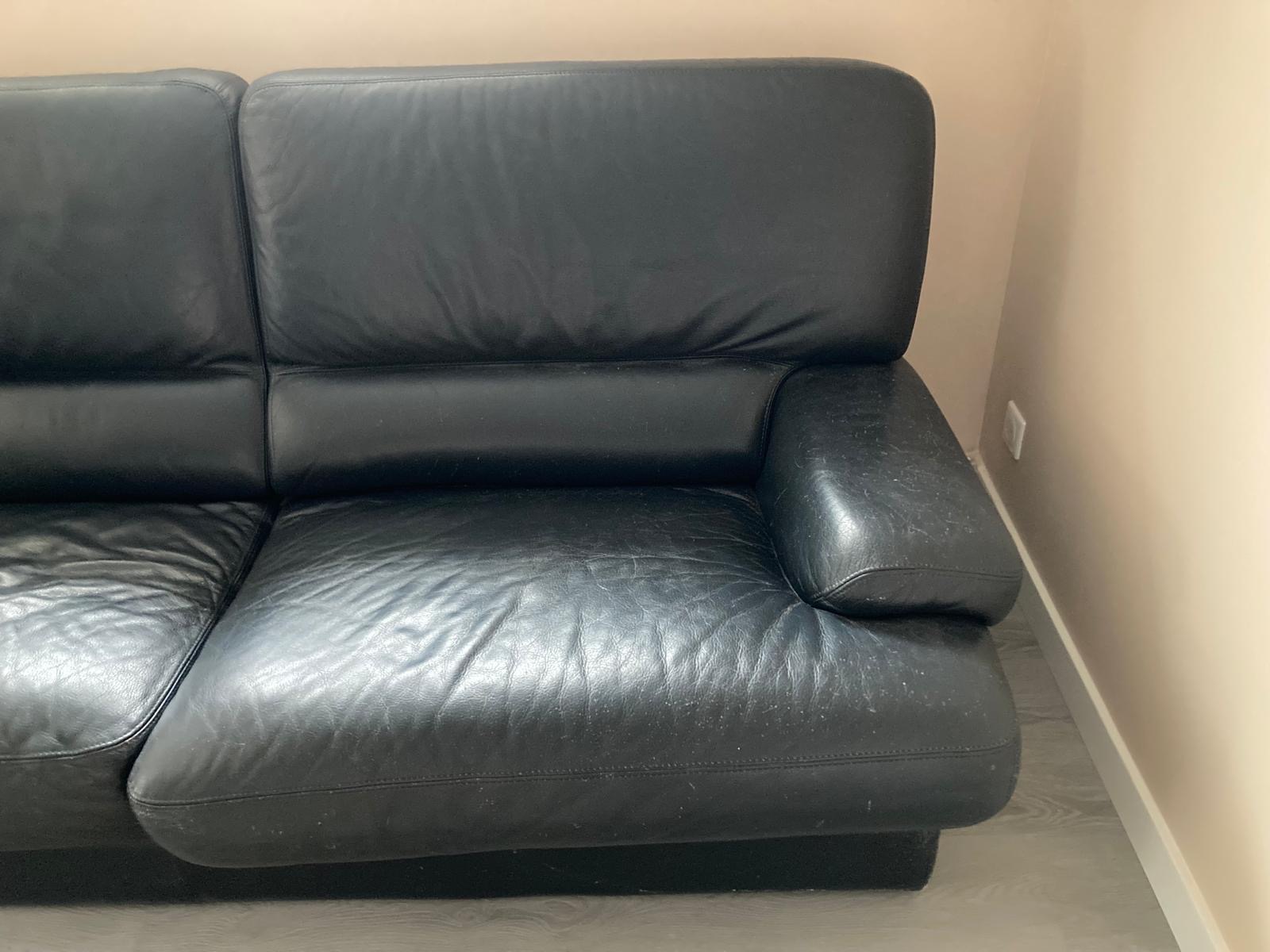 Canap� cuir noir 60 Besan�on (25)