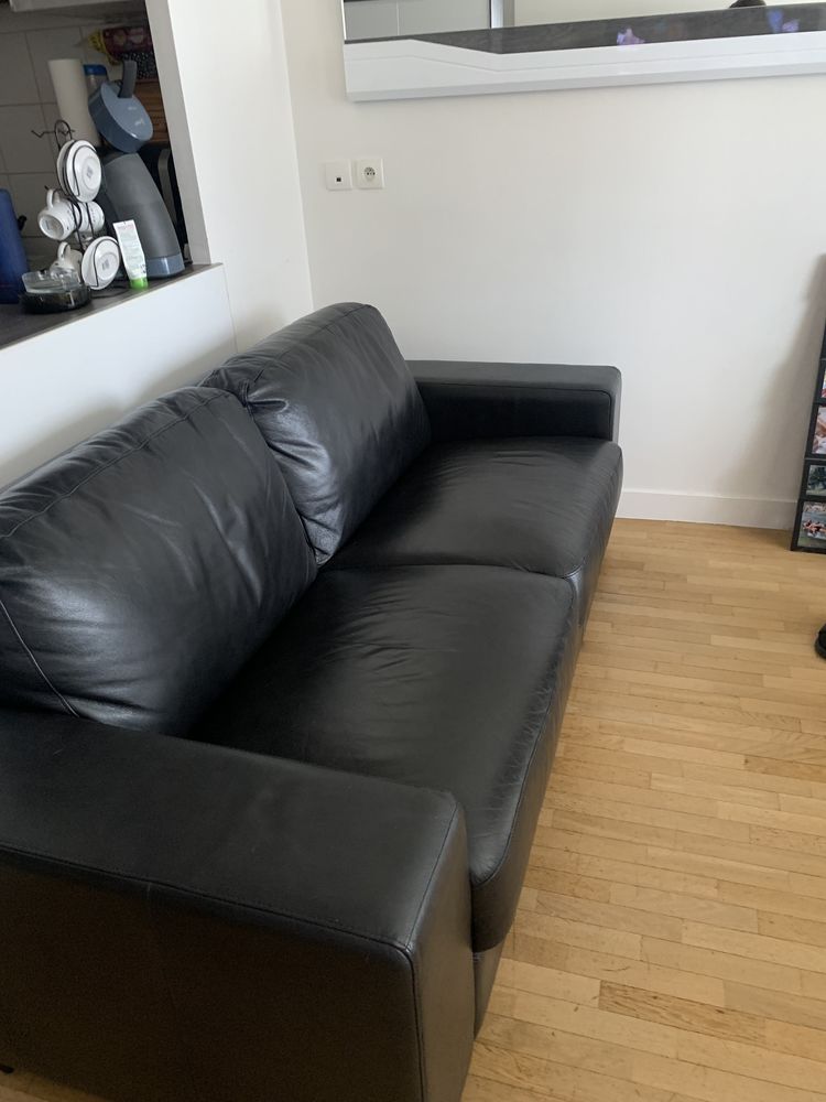 Canap� en cuir noir Soriano 500 Thiais (94)