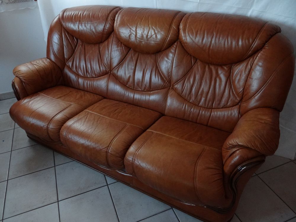 Canap� cuir 3 places 250 Ma�che (25)