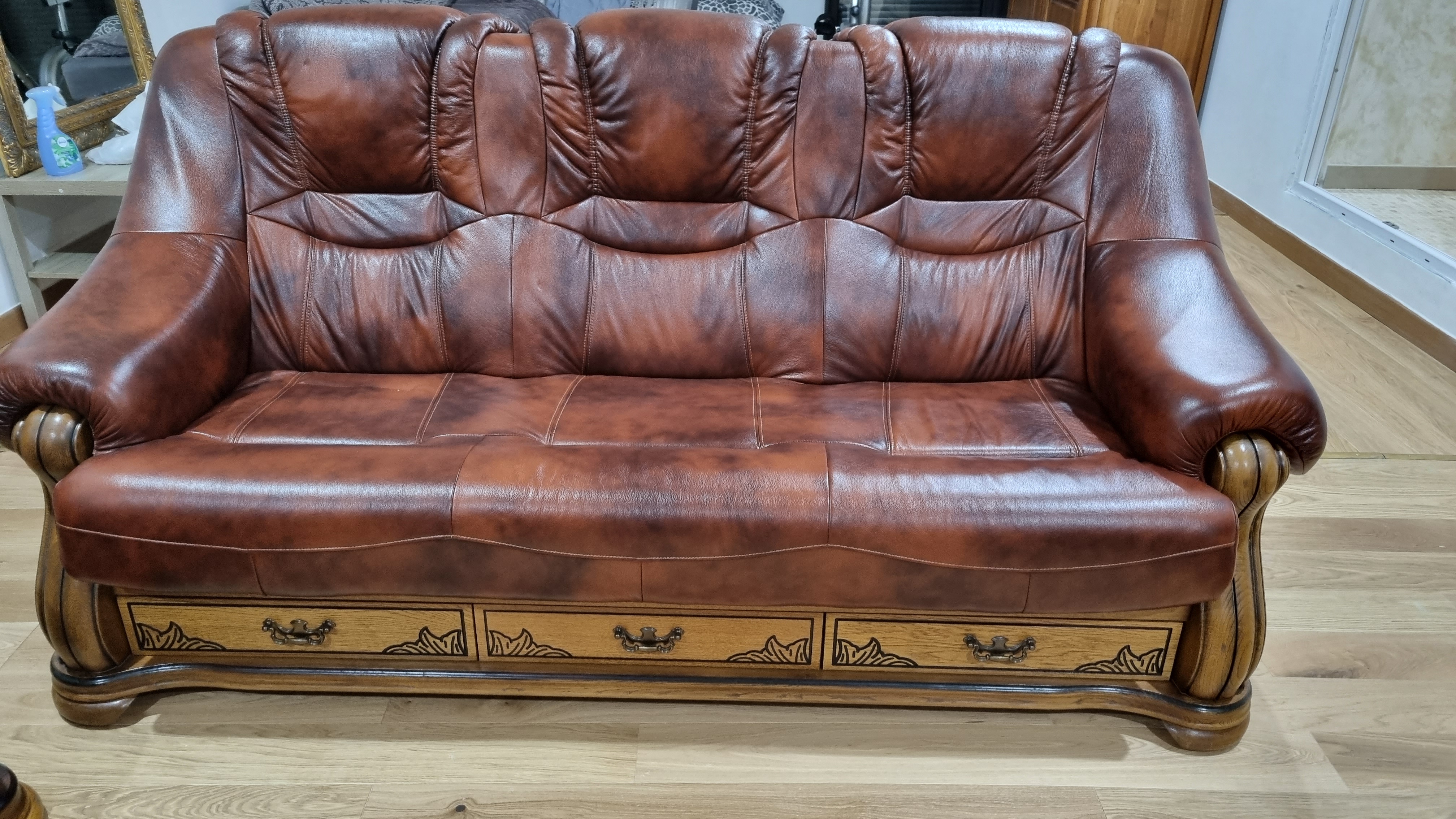 CANAPE CUIR 3 PLACES + FAUTEUILS 600 Vallauris (06)