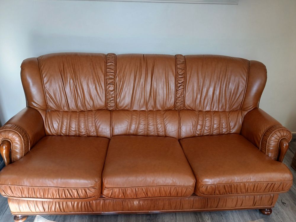 Canap� cuir 3 places 180 Sa�ne-Saint-Just (76)