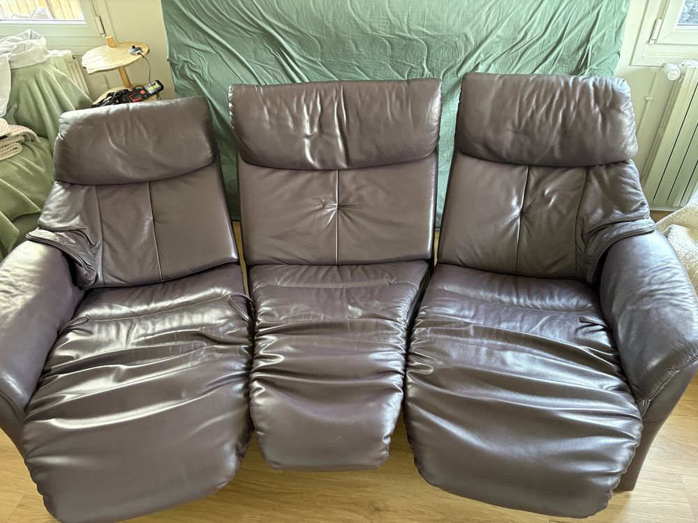 Canap� cuir - 3 places 500 Fresnes-sur-Marne (77)