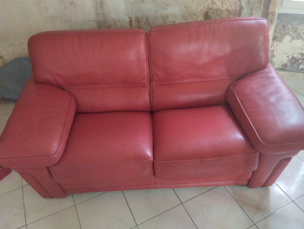 Canap� en cuir rouge 400 Macau (33)