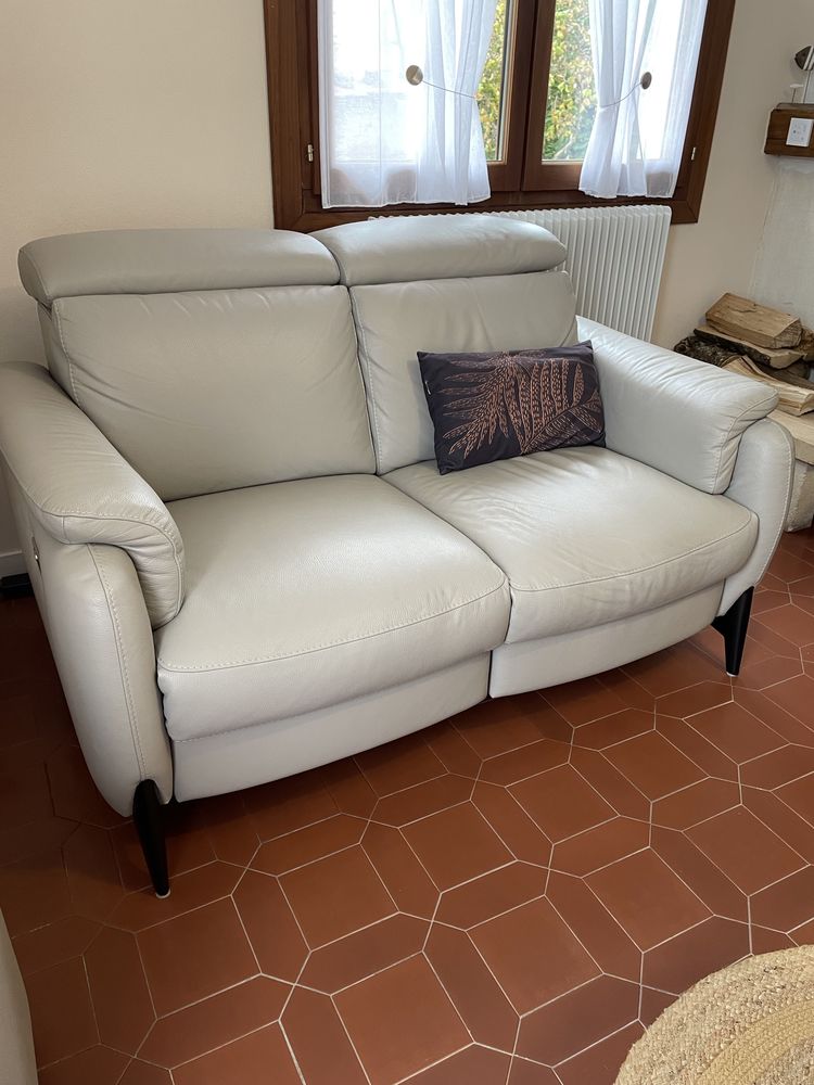 Canap� cuir  ,  SALONA   2places �lectric 1500 Cognac (16)