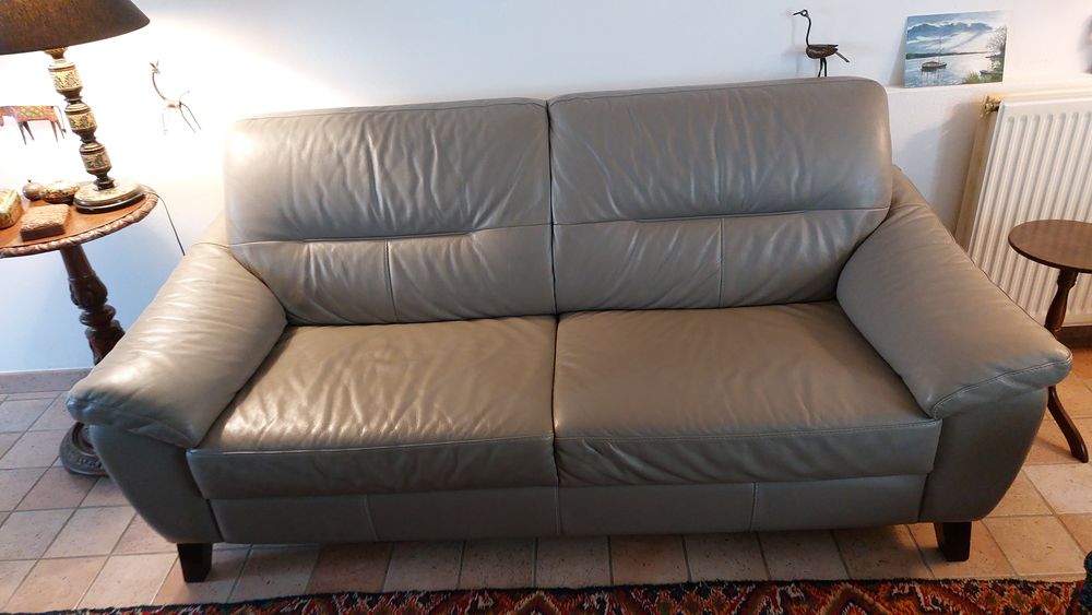 Canape 3p cuir taupe 350 Den�e (49)