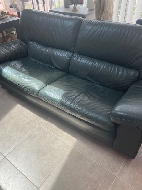 Canap� en cuir vert 200 Notre-Dame-d'O� (37)